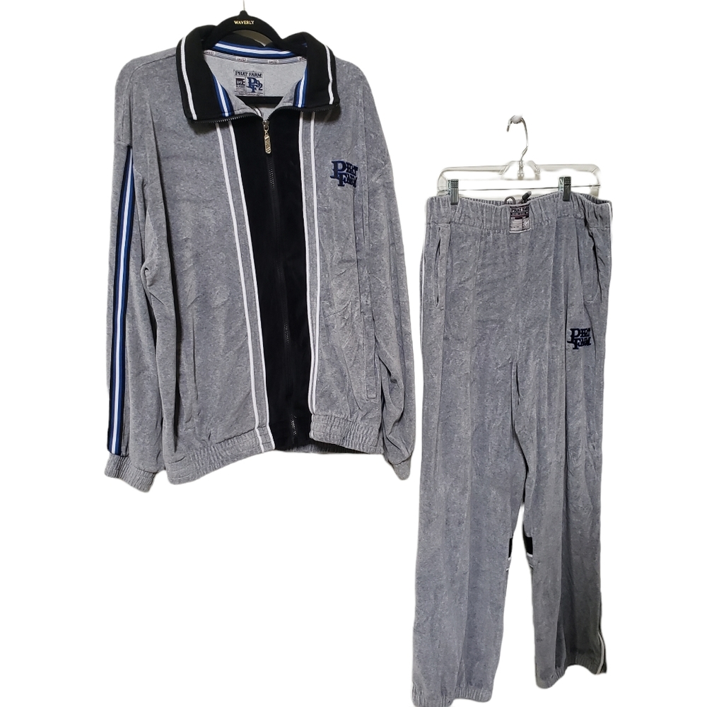 Vintage Phat Farm 92 Velour Tracksuit/Sweatsuit XL
